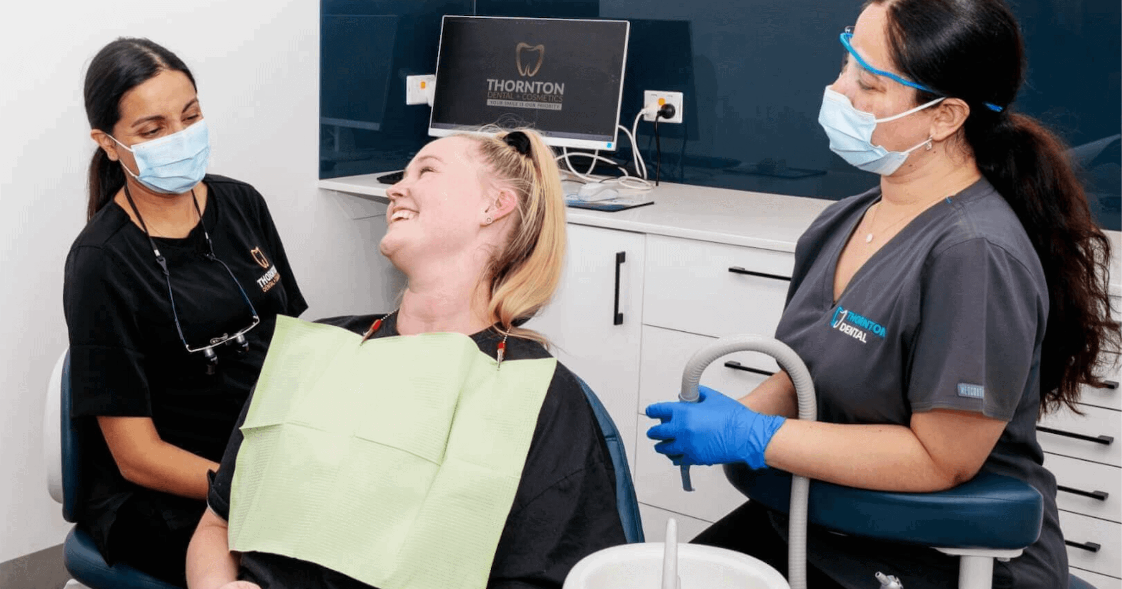 Range of dental services available at Thornton Dental, including check-ups and family care