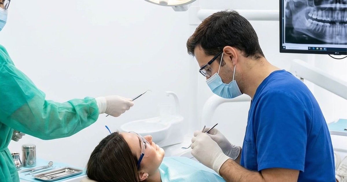 Patient comfortable during tooth extraction in Thornton